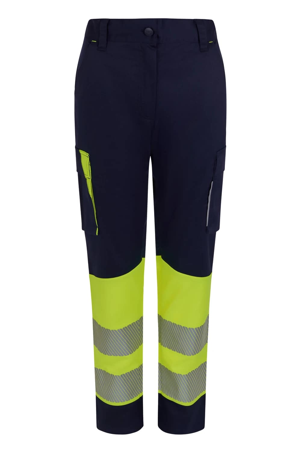 Pantalón stretch reciclado bicolor cinta segmentada mujer