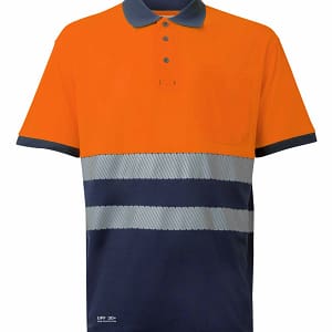 Polo algodón bicolor manga corta cinta segmentada