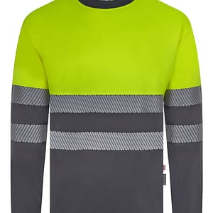 Camiseta poliéster reciclado bicolor manga larga cinta segmentada