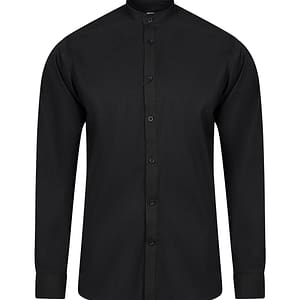 Camisa cuello tirilla stretch manga larga hombre